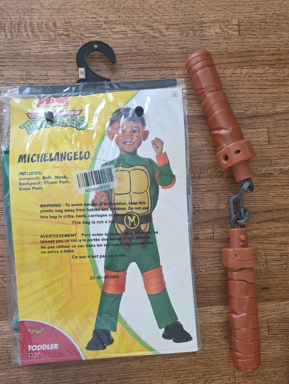 Michelangelo Toddler Costume - Green & Orange